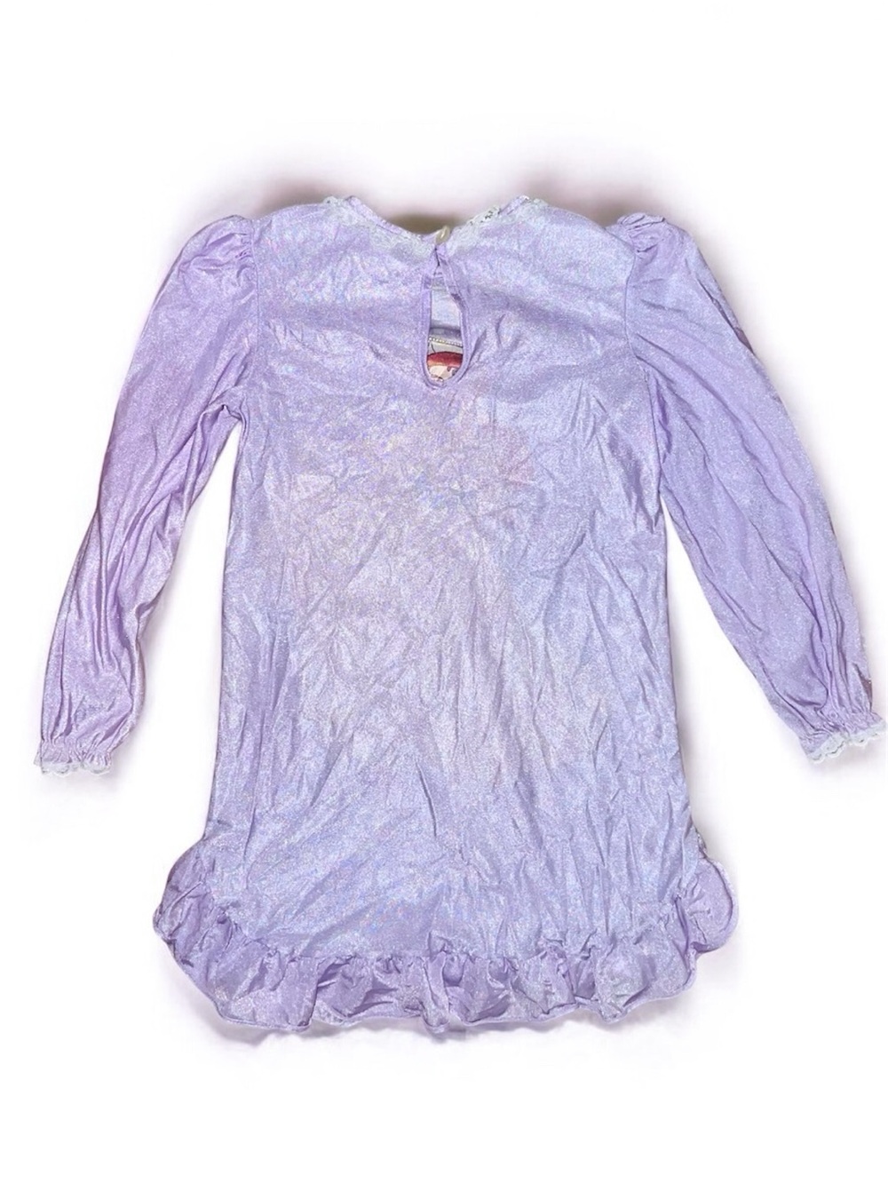 Vintage 1997 Anastasia Lavender Shimmer Nightgown Girls S Ruffle Hem Disney Fox - Picture 4 of 8